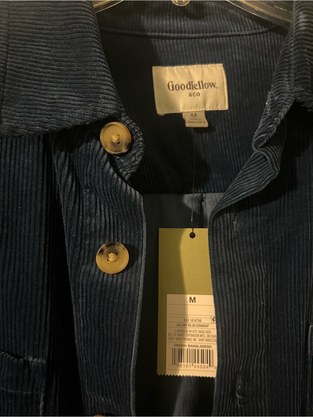NWT Goodfellow & Co Navy Corduroy Shirt Jacket - Picture 3 of 4